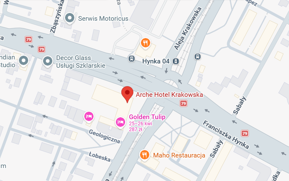 mapa hotel arche